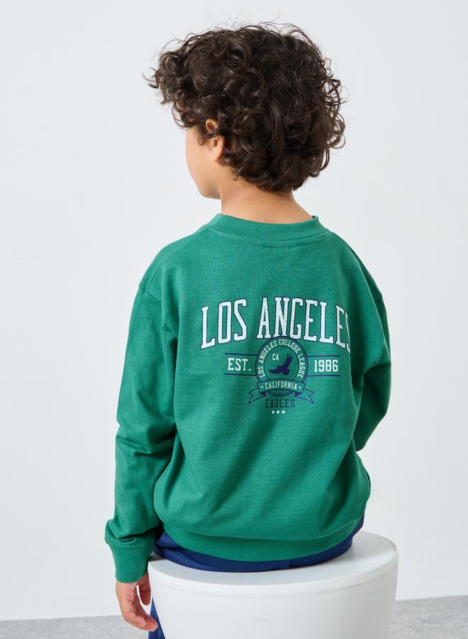Styli Boys Green Graphic Print Sweatshirt - Image 1